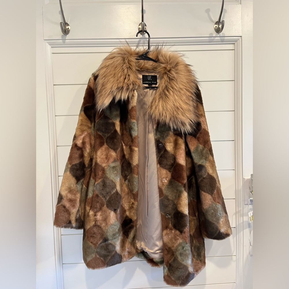 Faux fur coat from anthropology